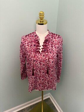 J.Crew Women's Pink and Purple Blouse
